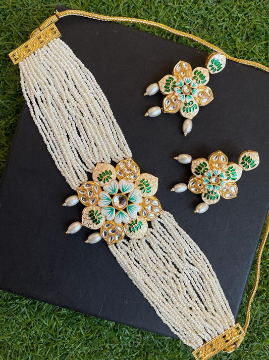 Meenakari Kundan Choker with Earring set