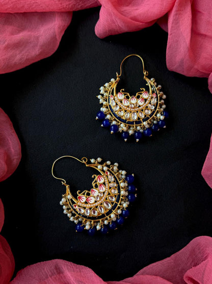 Meenakari Kundan Chandbali Earring