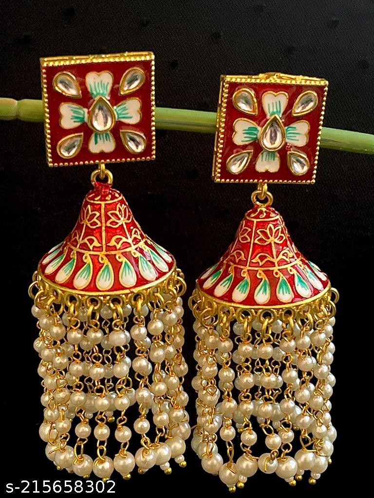 Meenakari Beads Latkan Earring