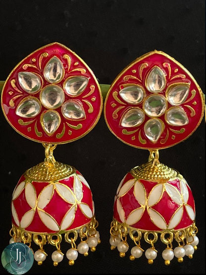 Meenakari Kundan Jhumka Earring