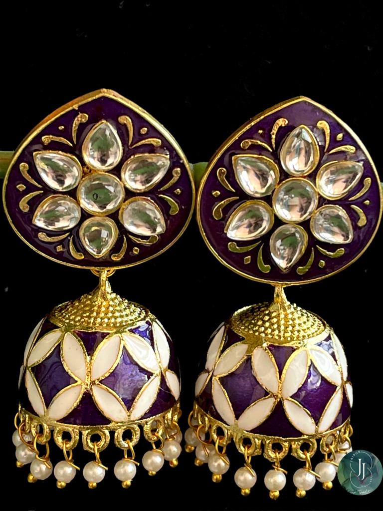 Meenakari Kundan Jhumka Earring