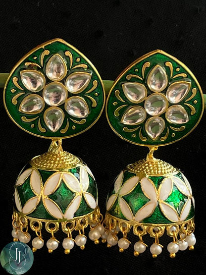 Meenakari Kundan Jhumka Earring