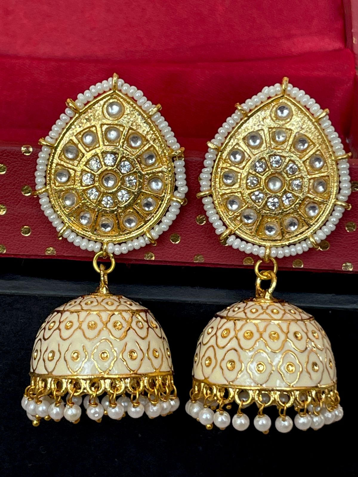Meenakari Jhumka top Earring