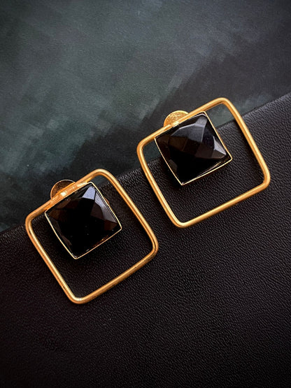 Monalisa Stone Geometrical Stud Earring