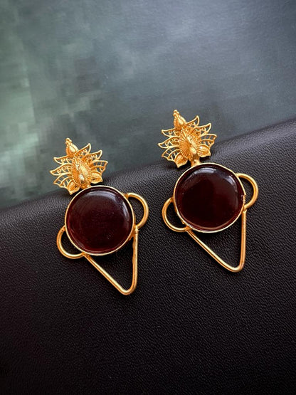 Monalisa Stone Geometric Stud Earring