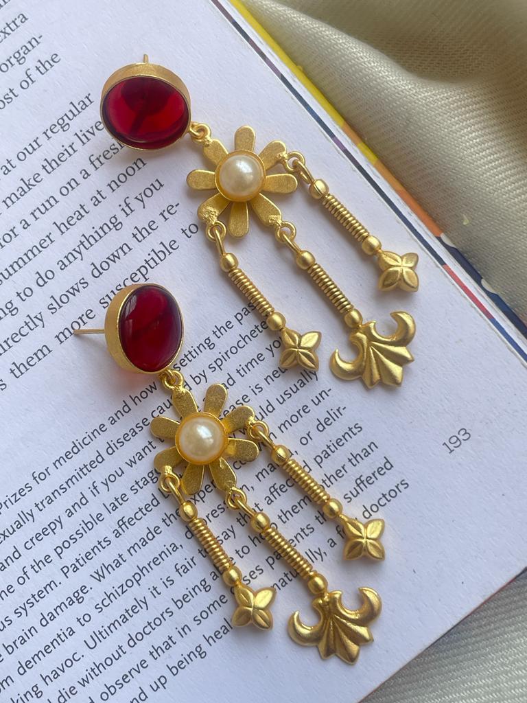 Monalisa Stone Trendy Golden Earring