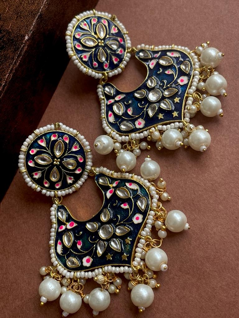 Meenakari Beads and Stone work Earring