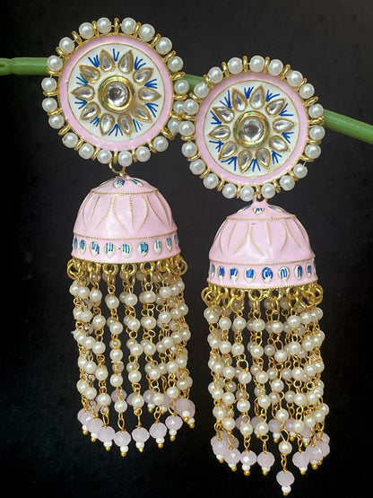 Meenakari Big size Dome Shape Jhumka