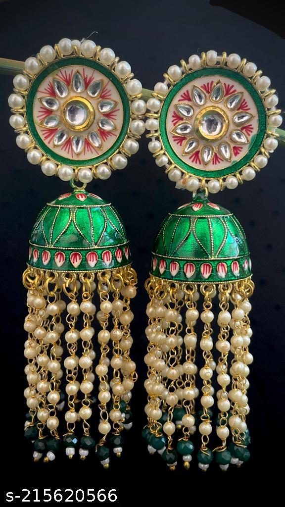 Meenakari Big size Dome Shape Jhumka