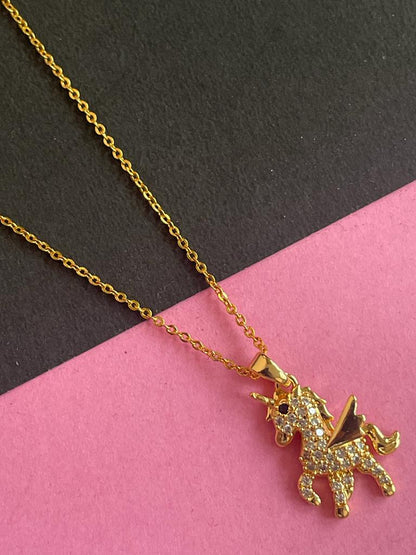 AD stone Pendant Chain Necklace