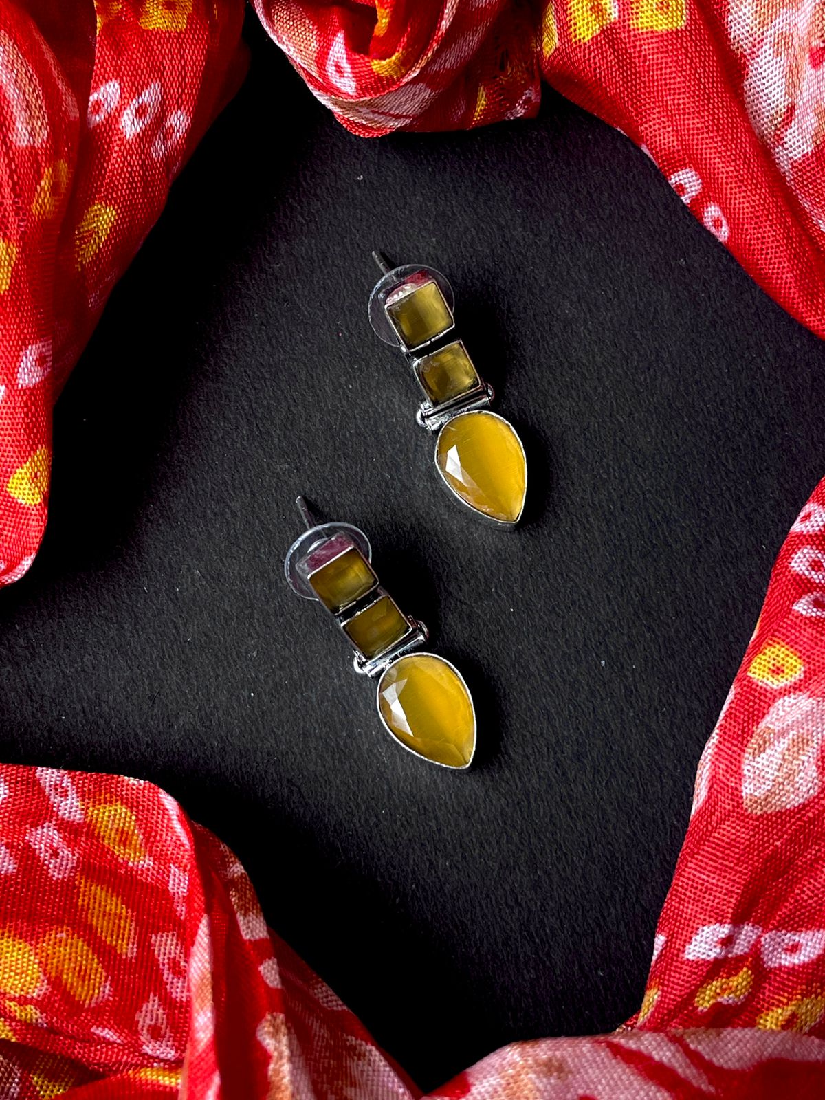 Monalisa Stone Silver Replica Earring