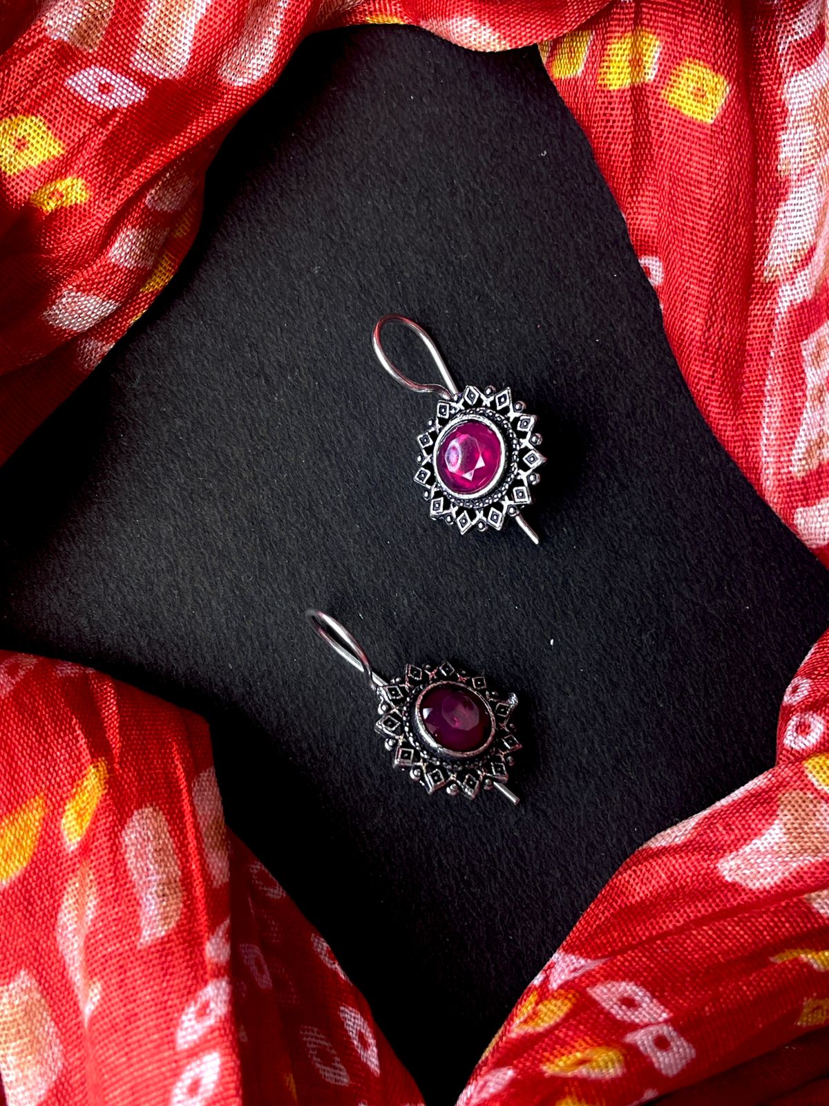 Monalisa Stone Oxidized Earring