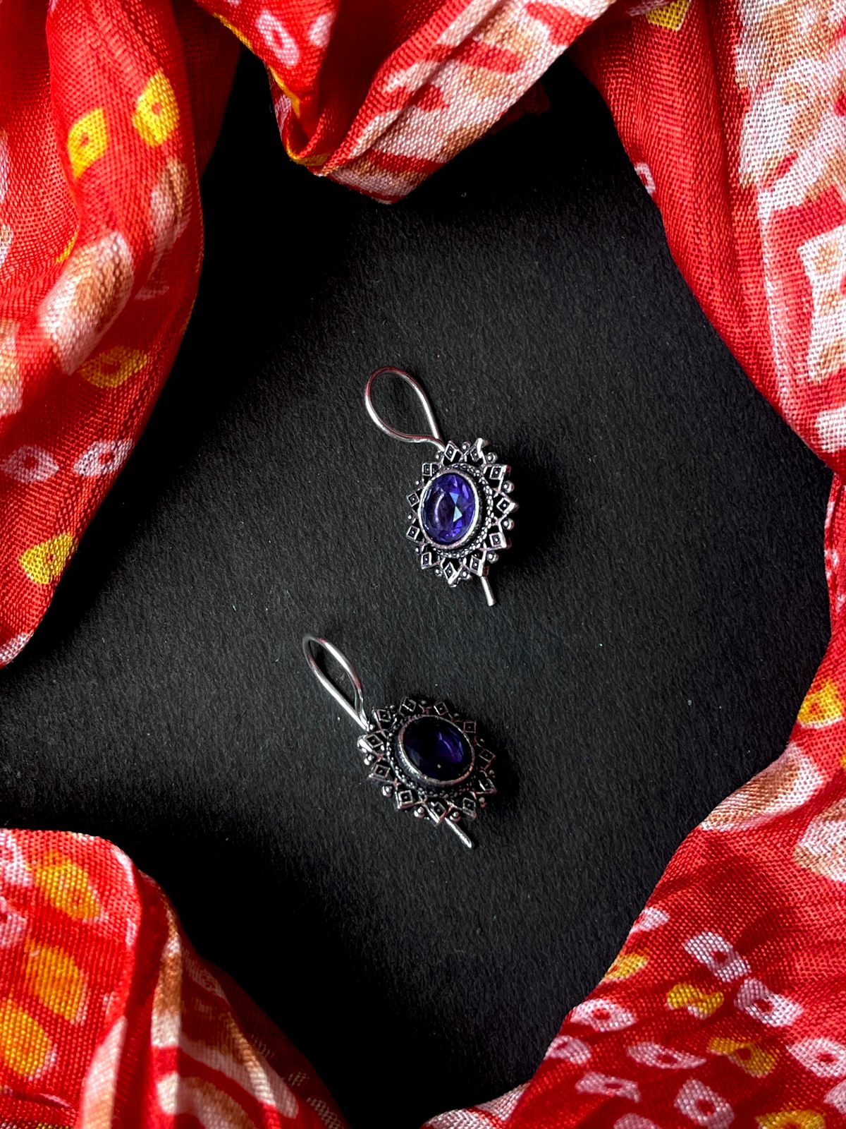 Monalisa Stone Oxidized Earring