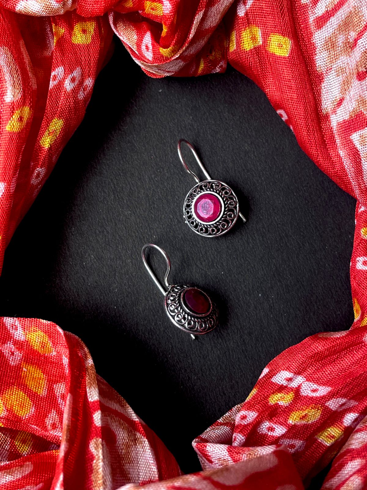 Monalisa Stone Oxidized Earring