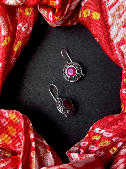 Monalisa Stone Oxidized Earring