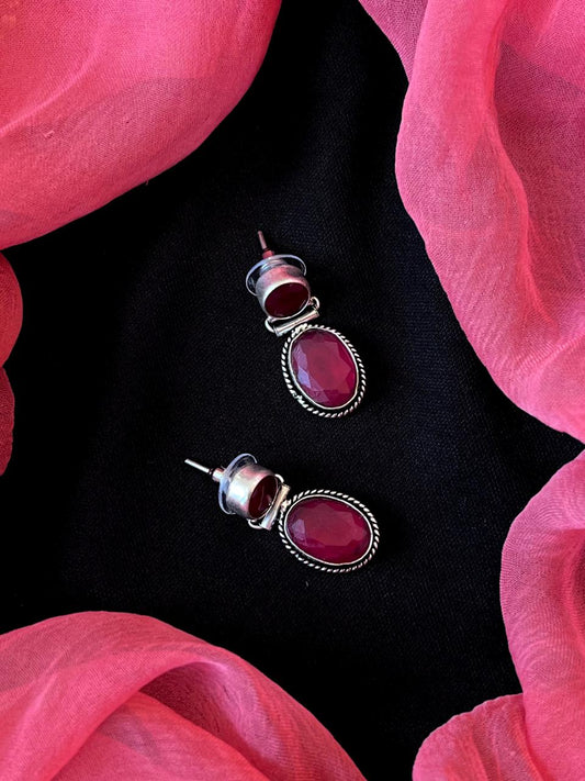 Monalisa Stone Silver Replica Earring