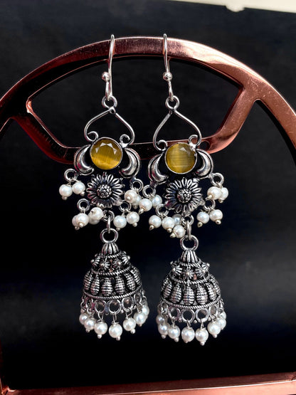 Monalisa Stone Silver Replica Earring