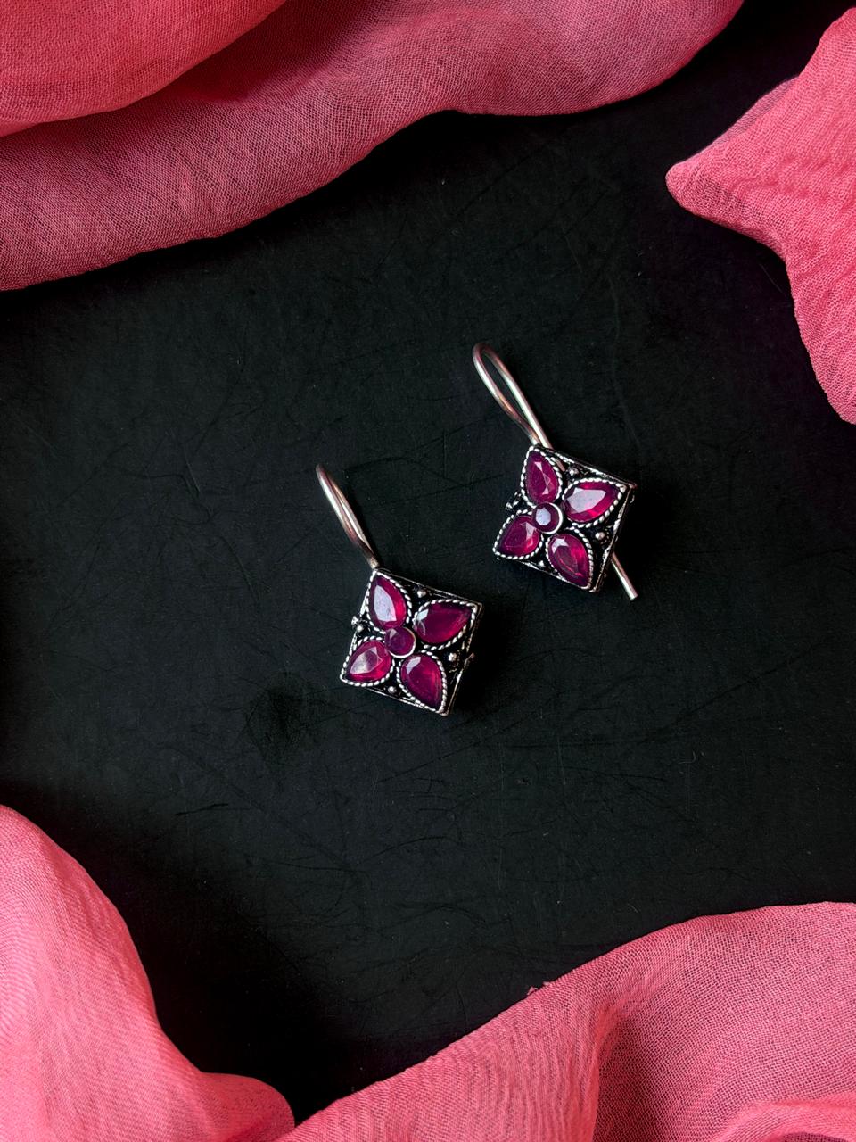 Monalisa Stone Oxidized Casual Wear Earring