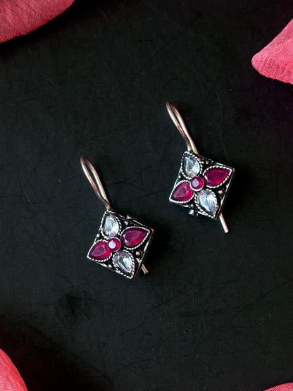 Monalisa Stone Oxidized Casual Wear Earring
