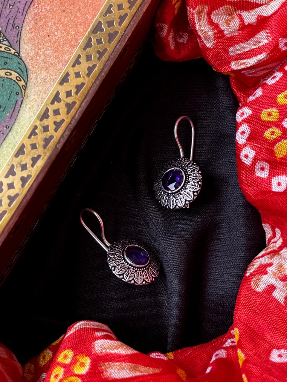 Monalisa Stone Oxidized Casual wear Earring