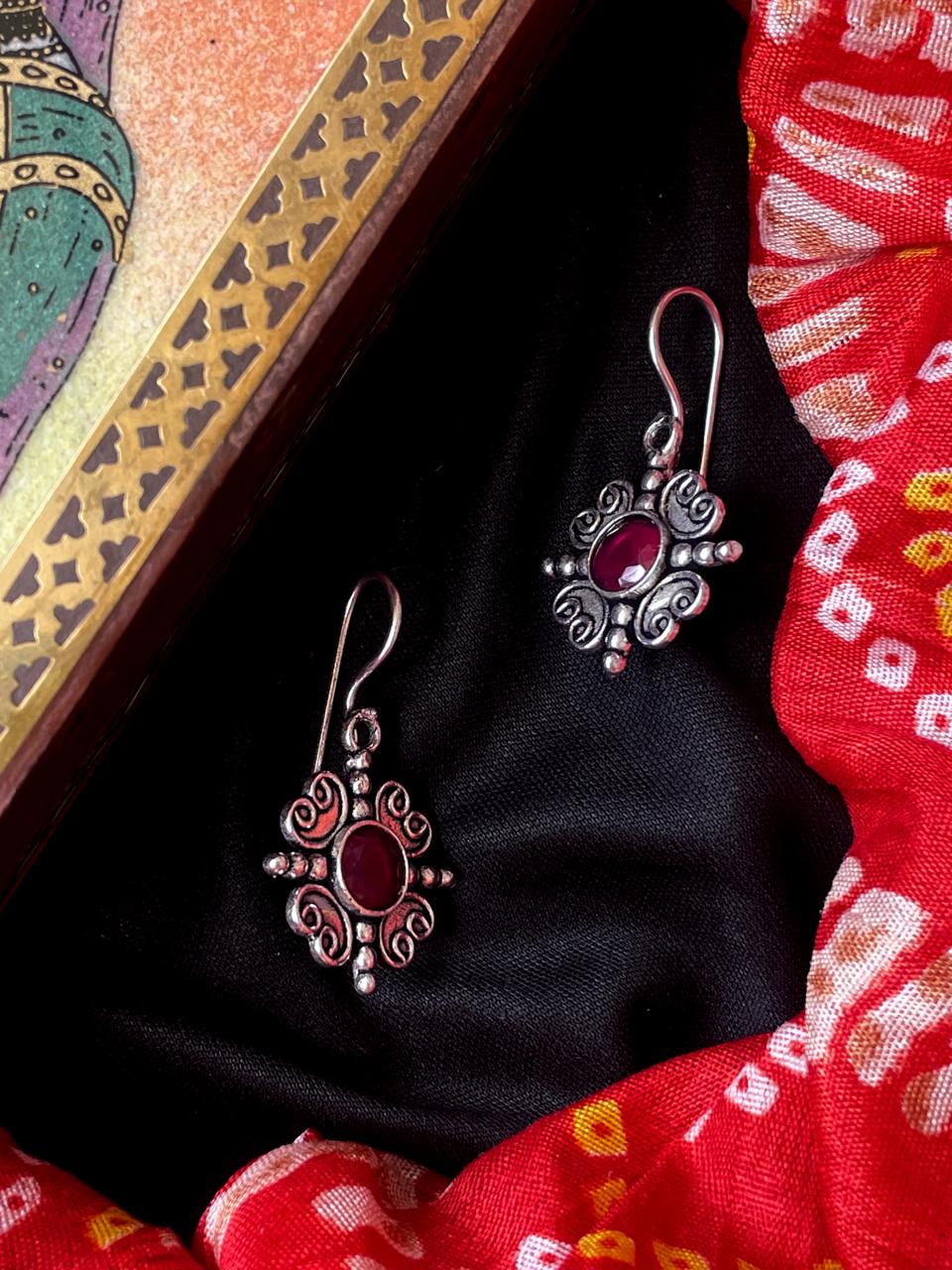Monalisa Stone Oxidized Casual wear Earring