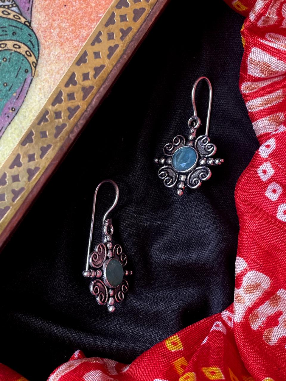 Monalisa Stone Oxidized Casual wear Earring