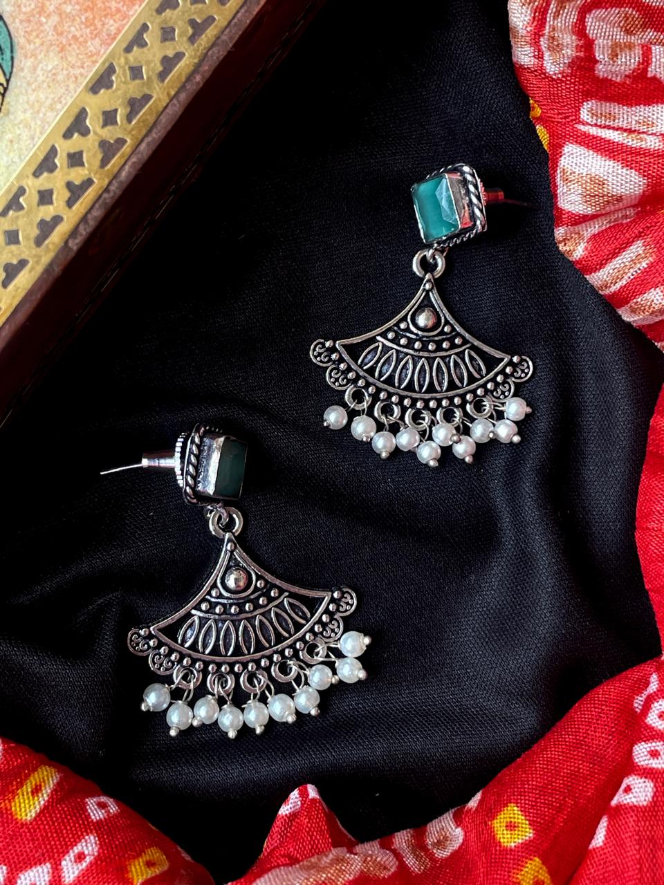 Monalisa Stone Oxidized Trendy Earring