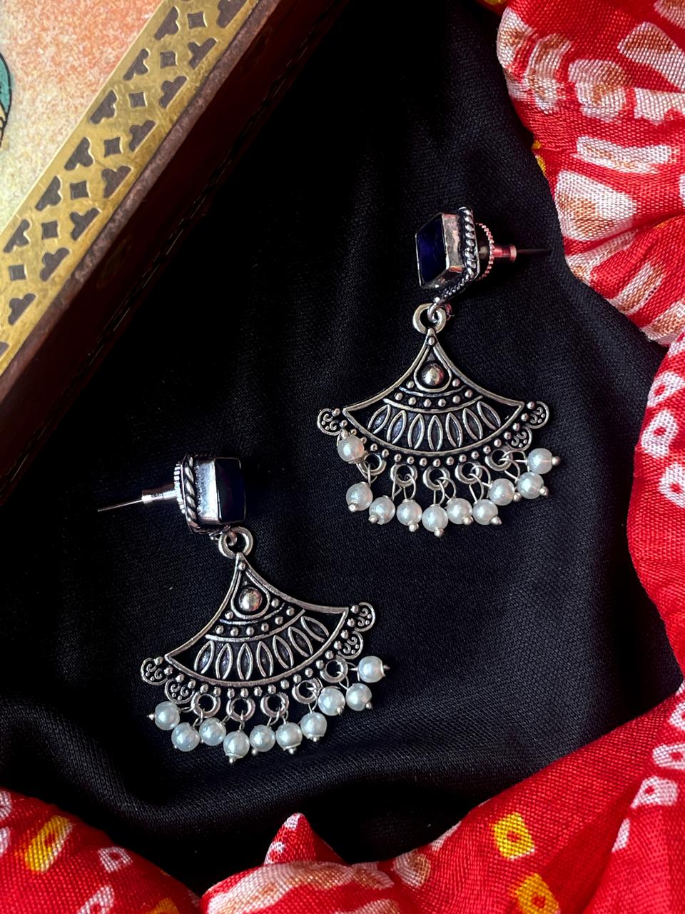 Monalisa Stone Oxidized Trendy Earring