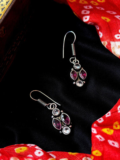 Monalisa Stone Hanging Silver Replica Earring