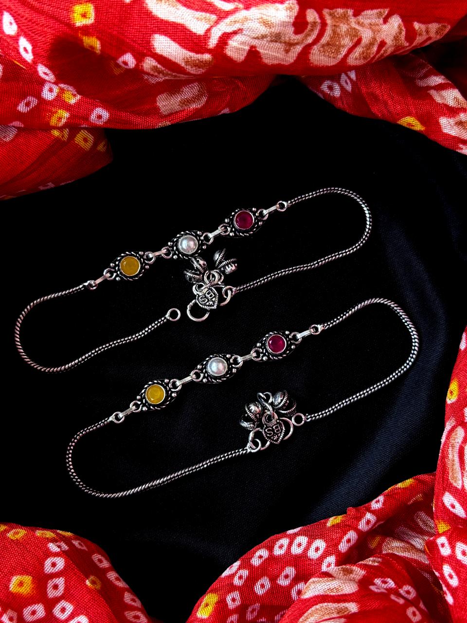 Monalisa Stone Oxidized Casual wear Anklet