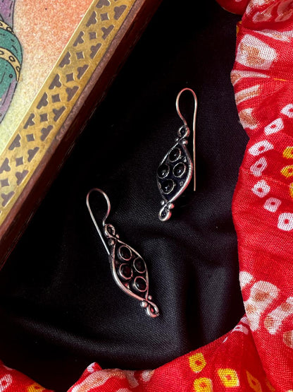 Monalisa Stone Oxidized Hanging Earring