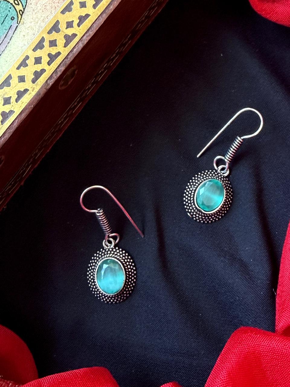Monalisa Stone Oxidized Earring