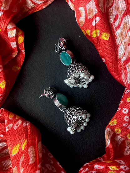 Monalisa Stone Oxidized Earring