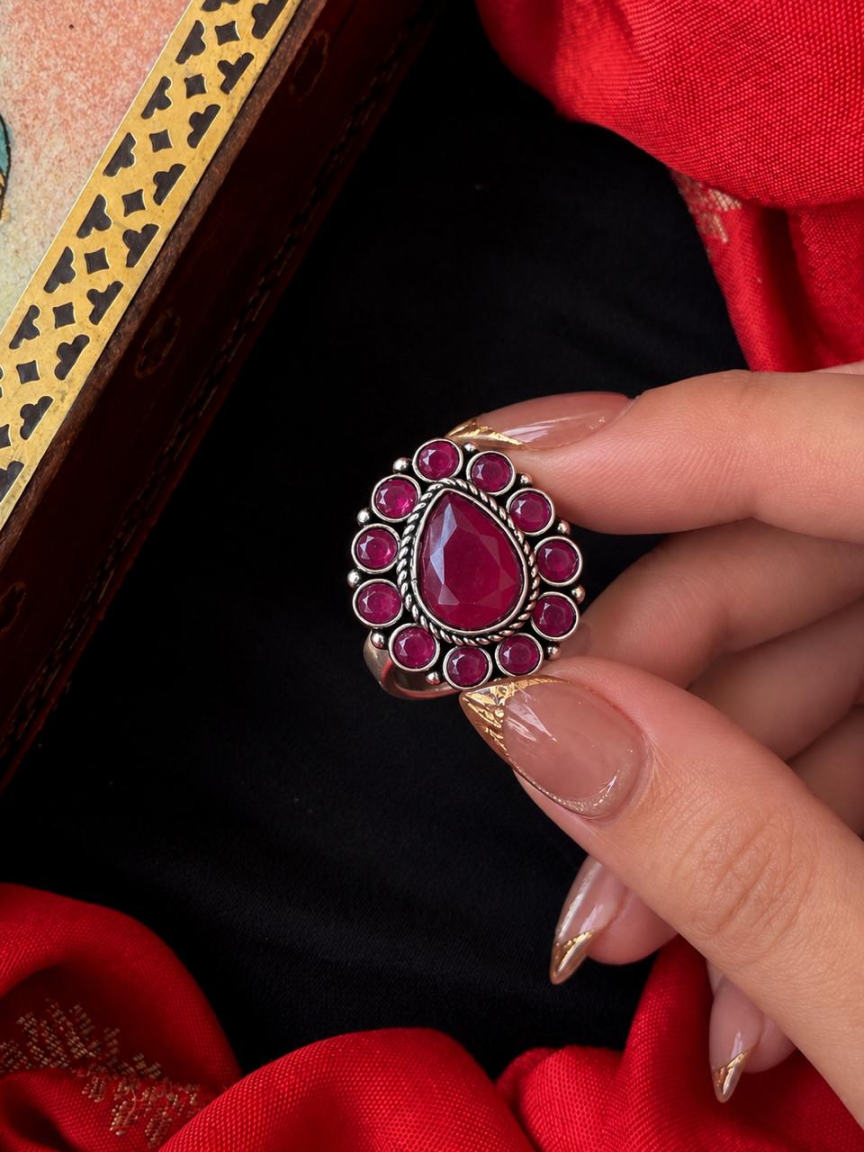 Monalisa Stone Silver Replica Ring