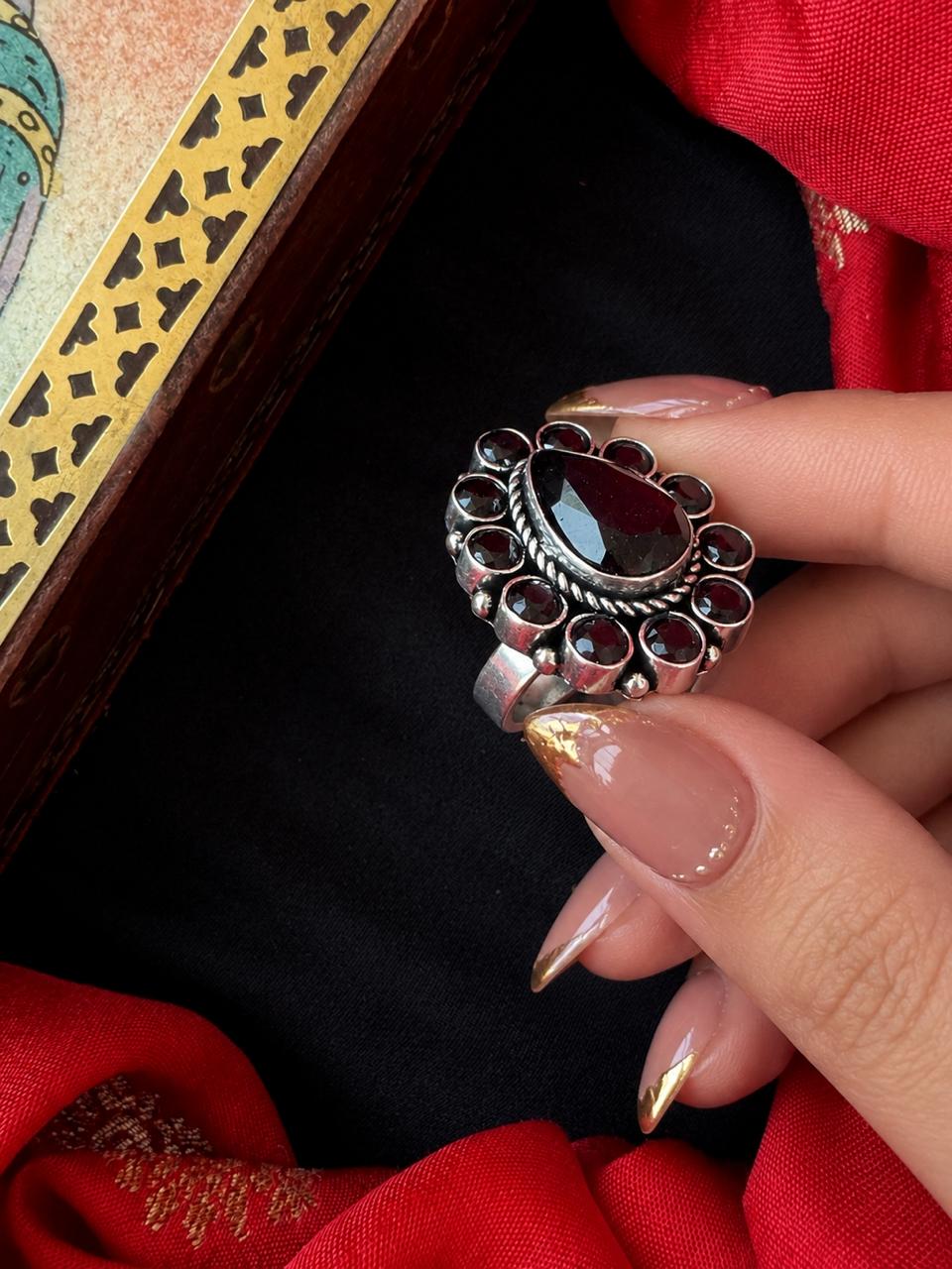Monalisa Stone Silver Replica Ring