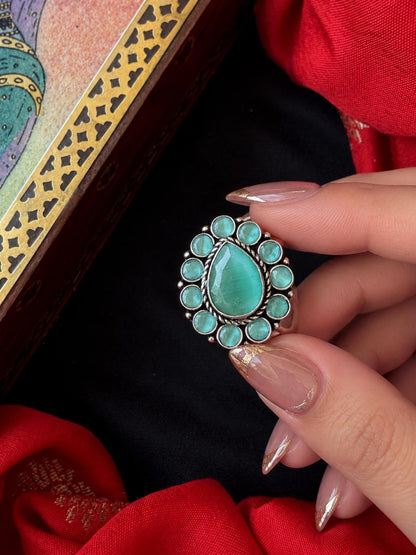 Monalisa Stone Silver Replica Ring