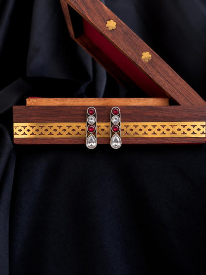 Monalisa Stone Geometrical Oxidized Earring