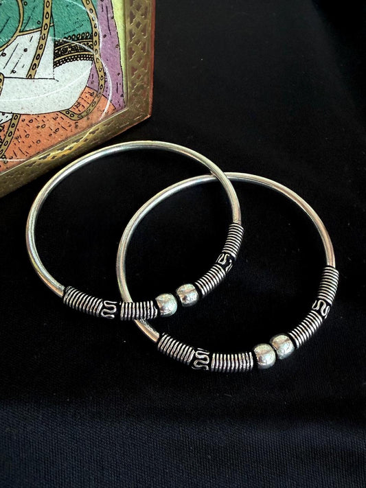 Oxidized Silver Replica Openable Bangles set