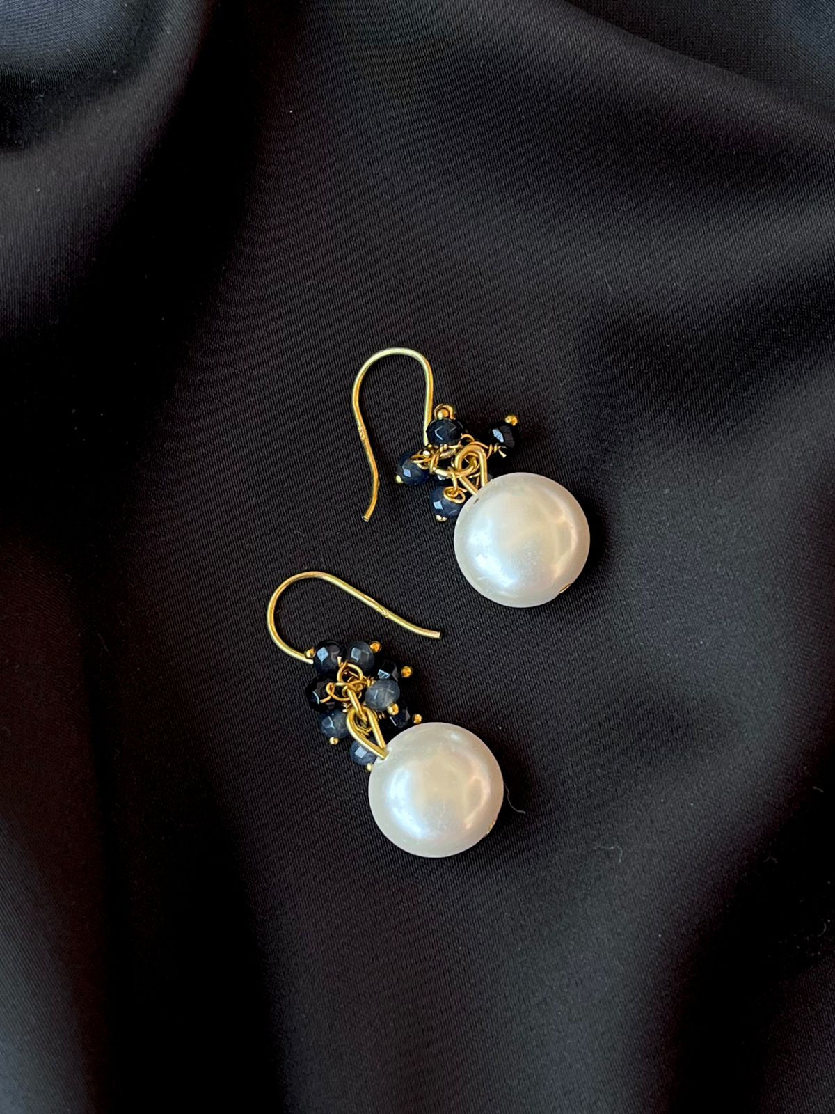 Semi Precious Pearl and Cheed 92.5 Silver with Gold Plating Earring