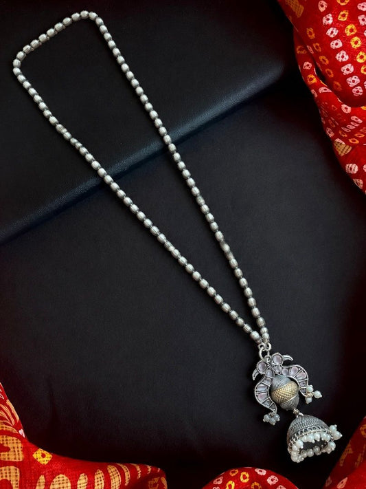Oxidized Dual Tone pendant Chain Necklace