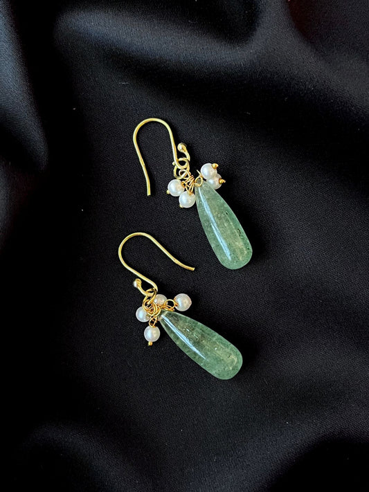 Awechrin Stone Gold Plated 92.5 Silver Earring