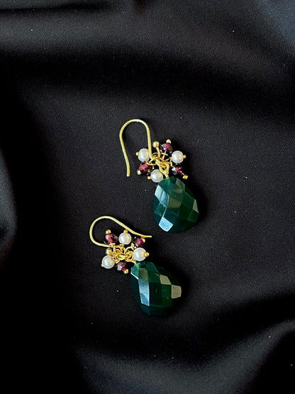 Onex Stone Gold Plated 92.5 Silver Earring