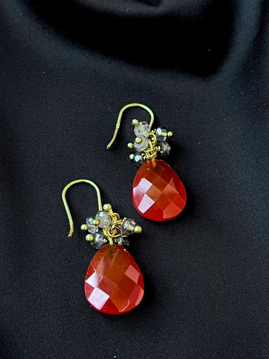 Onex Stone Gold Plated 92.5 Silver Earring