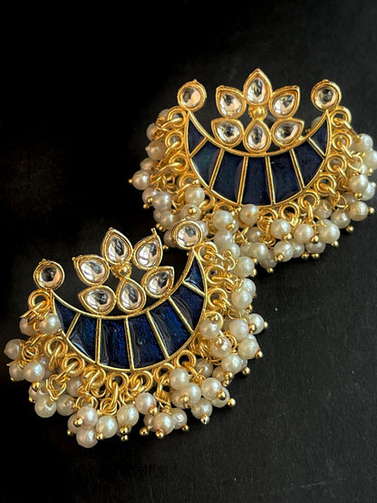 Meenakari Chandbali Stud Earring