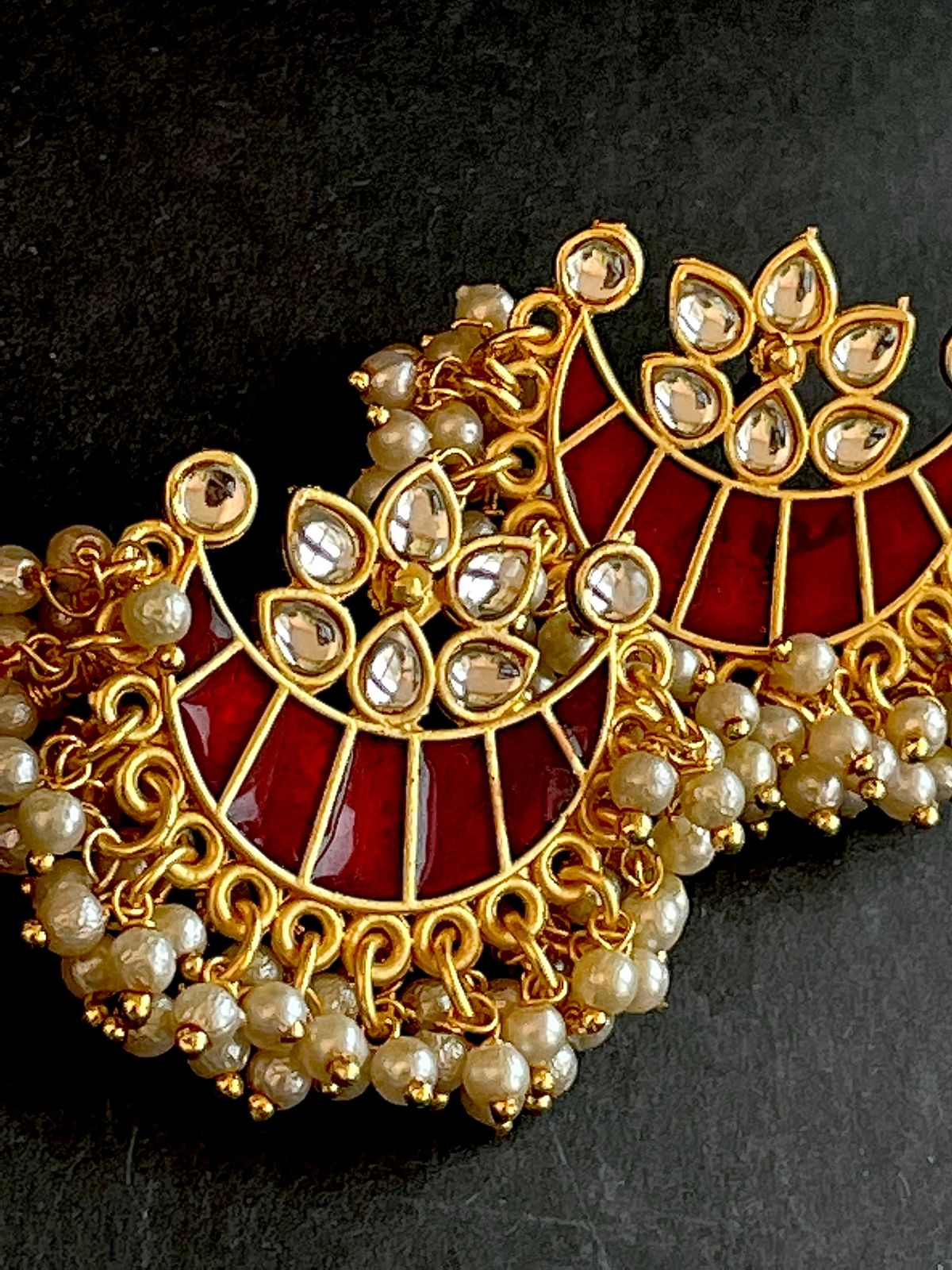 Meenakari Chandbali Stud Earring