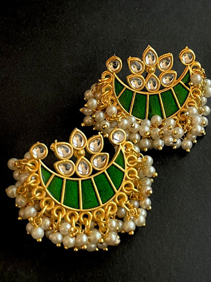 Meenakari Chandbali Stud Earring