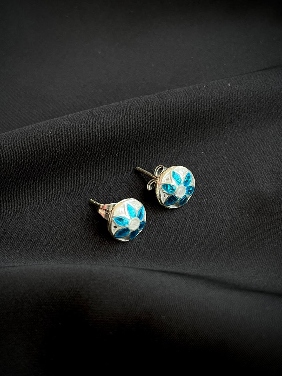 Meenakari 92.5 Silver Stud Earring