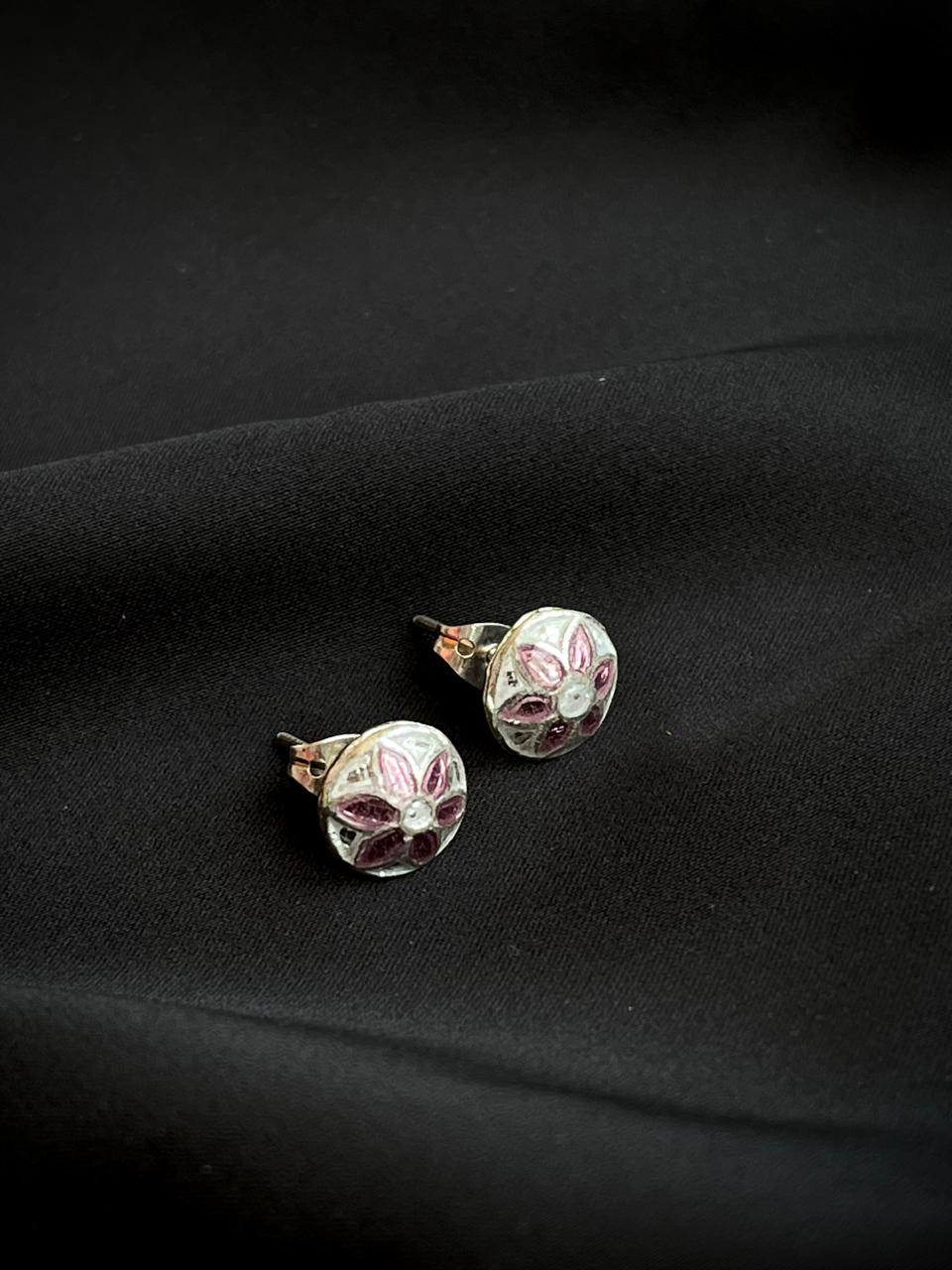 Meenakari 92.5 Silver Stud Earring