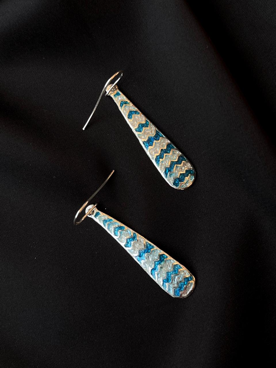 Meenakari Long Light weight 92.5 Silver Earring