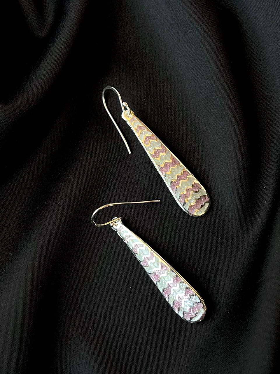 Meenakari Long Light weight 92.5 Silver Earring